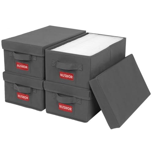 NUSWOR DVD Storage Box - DVD Storage Solutions 4Pack- Grey - size: 4PACK