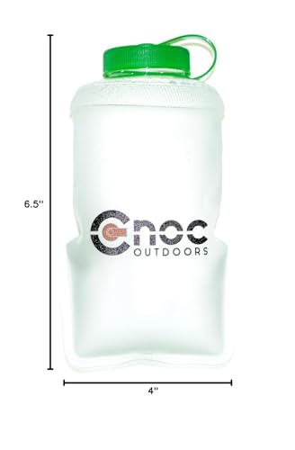 Cnoc Outdoors HydriamX Durable Collapsible 350ml Flask, 42mm Thread Wide Mouth, Hot Liquid Compatible - color: Green, size: 11.8 Ounces