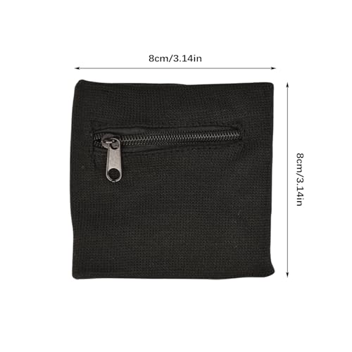 6Pcs Wrist Wallet with Zipper, Cotton Absorb Sweatband Zipper Wrist Pouch