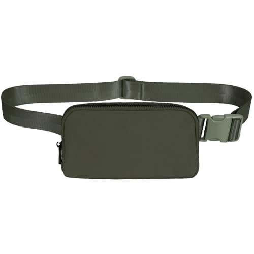 Mini Fanny Pack Lightweight Small Belt Bag Fits Phones Unisex for Travel, Gym, Daily Use Crossbody or Waist - color: S - Olive Green