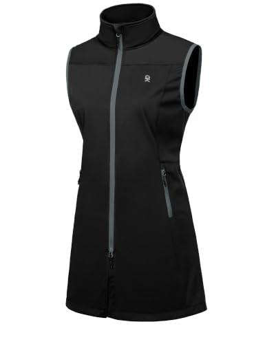 Little Donkey Andy Women's Lightweight Softshell Vest - color: Black-long, size: XX-Large