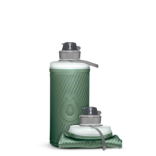 HydraPak Flux Collapsible Backpacking Water Bottle (750ml, 1L, 1.5L) - color: *NEW* Sage Green, style: 1L/32oz