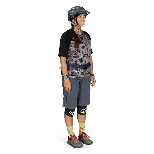 Osprey Seral Biking Waist Pack with Hydraulics Reservoir for Men & Women, Hydration Belt with Water Bladder - color: Pediment Grey Dust Print, style: 4l