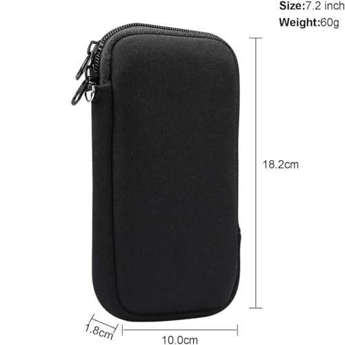 Neoprene Phone Pouch - Universal Cell Phone Bag with Zipper | Shock-Absorbing Slim Sleeve for Daily Protection & On-The-Go Use | Lightweight Phone Carrier with Neck Strap for Hands-Free Convenience