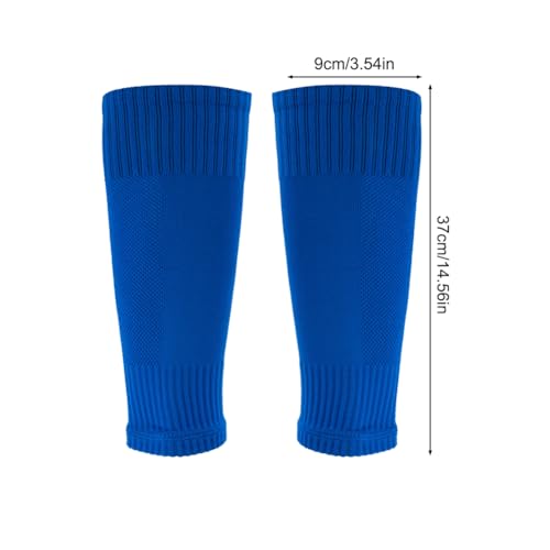 4 Pairs Leg Sleeves for Soccer, Shin Guard Sleeves Accompany Grip Socks, Youth Adults - color: Blue
