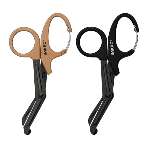 Trauma Shears 2 Pack with Clip, Nurse Scissors (Black & Brown, 15cm) - color: Black & Brown, size: 15cm