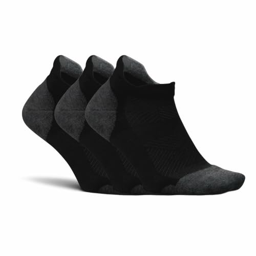 Feetures Elite Max Cushion No Show Tab Ankle Sock - color: New Black (3 Pair), size: Small
