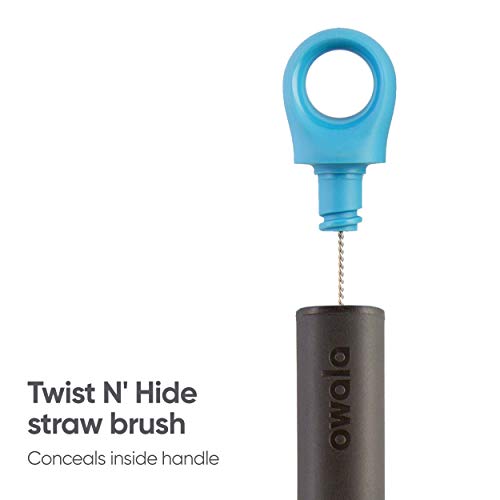Owala 2-in-1 Water Bottle Brush Cleaner and Water Bottle Straw Cleaner Brush, Water Bottle Brush with Removable Head and Twist n� Hide Straw Brush, Smokey Blue - size: One Size