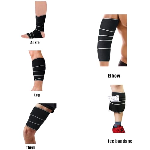 Luwint 60'' Long Elastic Bandage, Anti-slip Compression Wrap for Elbow Ankle Calf, 1 Piece