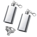 2PCS Stainless Steel Hip Flask,2oz Hidden Flasks for Liquor for Men, Multifunctton Pocket Mini Small Pocket Flask,Mini Pocket Wine Bottle with Keychain 2oz Pocket Whiskey Bottle