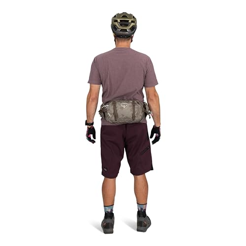 Osprey Seral Biking Waist Pack with Hydraulics Reservoir for Men & Women, Hydration Belt with Water Bladder - color: Pediment Grey Dust Print, style: 7l
