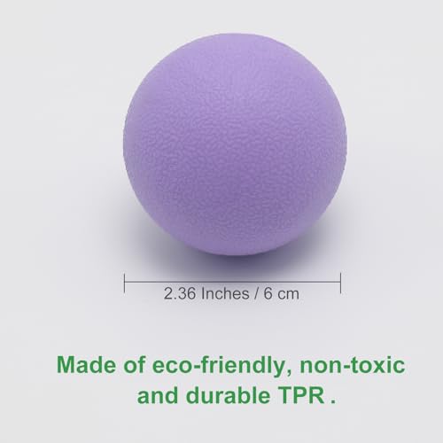 Hard Lacrosse Ball Massage Ball Therapy. Firm Trigger Point Massager Tool for Deep Tissue Yoga Physiotherapy Myofascial Release Muscle Relax Plantar Fasciitis Pain Relief (2 Pack) (Purple) - color: Purple