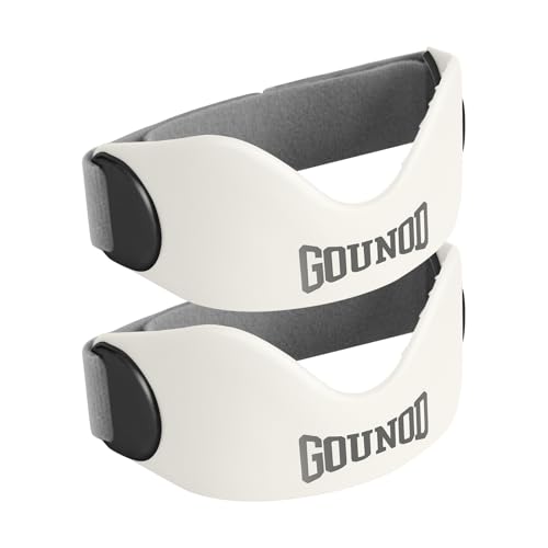 GOUNOD Silicone Patellar Tendon Support Strap 2 Pack,Knee Strap for Knee Pain Relief,Patella Band for Basketball, Jumpers Knee, Tendonitis, Running, Hiking, Soccer, Osgood Schlatter (White) - color: White