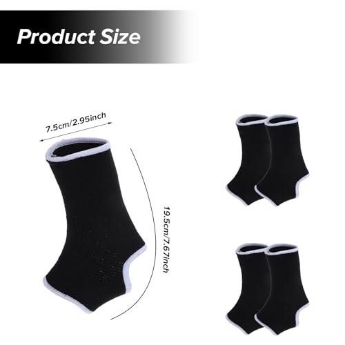 2 Pair Kids Ankle Brace Stabilize Joints, Child Ankle Support Compression Sleeves,Knitted Ankle Support Brace Ankle Sleeve for Jogging Running Gymnast Fitness 7-12 Years Boys Girls (Black&White) - color: Black&White