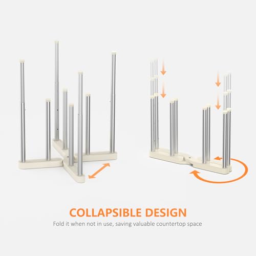 KORRTFID Reusable Storage Bag Drying Rack, Retractable Metal Bottle Drying Rack,Collapsible Cup Draining Rack for Water Bottles, Mason Jars,Mugs,Glass and Sports Bottle (2 PCS) - size: 2 PCS