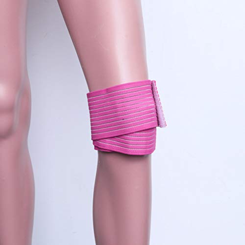 Wrist Brace Elastic Wrap Brace Sleeve Support 120cm Ankle Wrist Knee Calf Thigh Wraps Strap for Sports Gym Weightlifting Fitness Running Wrist Wraps - color: Pink