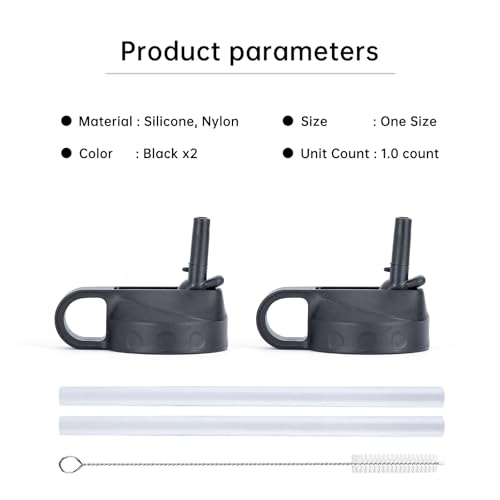 Straw Lid Compatible With Thermoflask 18OZ/24OZ/32OZ/40OZ/64OZ Water Bottle, Water Bottles Lids With 2 Straws and 1 Straw Brush, Straw Lid Compatible WithThermo flask