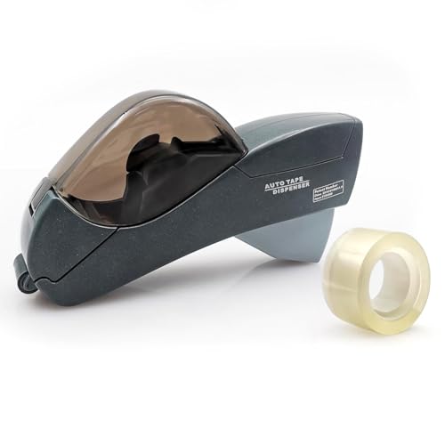 Automatic Tape Dispenser for Wrapping Gifts, Handheld Packaging Tape Dispenser Gun with Cutter, Dispensers for Adhesive Tapes-Grey - color: Grey