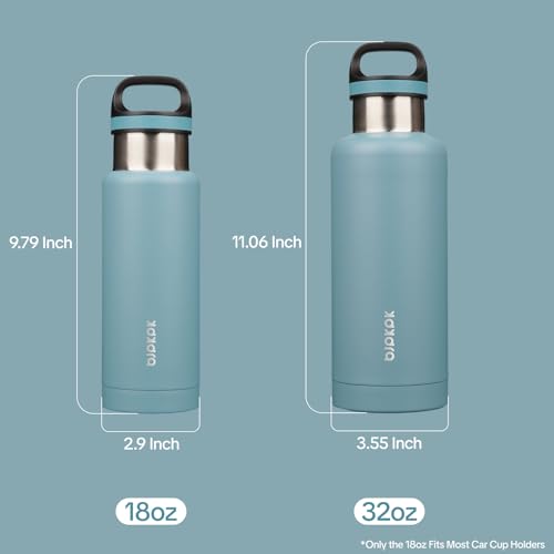 BJPKPK 32oz Insulated Water Bottle Stainless Steel Water Bottle with Handle - color: Light Blue, size: 32 Ounces