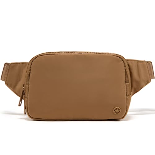 Pander Belt Bag Large 2L, Nylon Fanny Pack Purse for Women and Men with Adjustable Strap - color: Caramel Brown