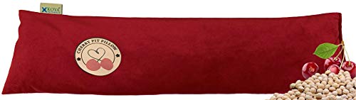 KOYA Naturals Velvet Neck Heating Pad Microwavable - Cherry Pit/Stone/Seed Pillow Heat Pack for Neck, Muscles, Joints, Stomach Pain, Menstrual Cramps - Warm Wrap - Moist Heat Therapy (Crimson Red)
