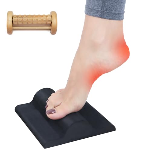 glitz Plantar Fasciitis Relief Stretcher Pad with Foot Roller – High-Density EVA, Non-Slip for Heel Pain, Achilles Tendonitis, Heel Spurs, Calf Tiredness, Lightweight for Home & Travel