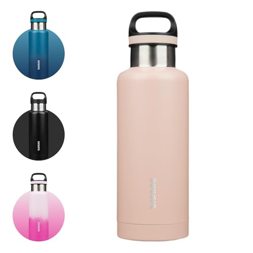 BJPKPK 32oz Insulated Water Bottle Stainless Steel Water Bottle with Handle - color: Peach, size: 32 Ounces