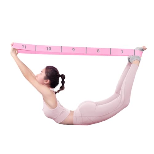 2-Pack 11-Loop Stretch Bands, Adjustable Stretch Strap for Yoga, Pilates, Dance, Ballet, Gymnastics, Flexibility, Leg Stretching, Physical Therapy & Stretching Equipment for Home Workout & Mobility - color: Pink+Gray