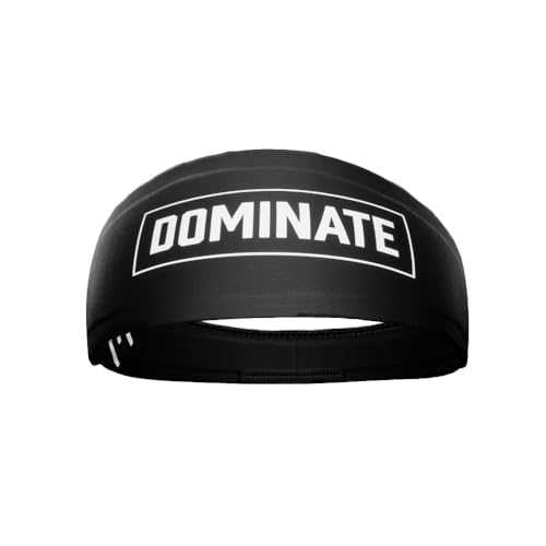 40+ Designs! Unisex Headband/Sweatband. Best for Sports, Fitness, Working Out, Yoga. Tapered Design - color: DOMINATE