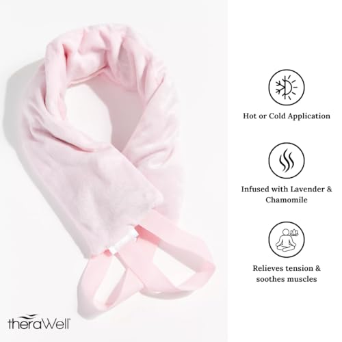 Warming Clay Bead Body Wrap Heating Pad, Perfect for Neck & Shoulder, Hot Cold Therapy Wrap with Lavender & Chamomile Scent, Pink, Pack of 1