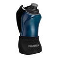Nathan Running Handheld Water Bottle Adjustable No-Grip Quick Squeeze Lite Hand Strap. Reflective Hydration - color: Black / Marine Blue, style: 18oz