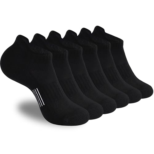 ATBITER Women's Ankle Socks Cushioned Running Athletic No Show Socks-6Pairs - color: 6pairs Black, size: 8-10