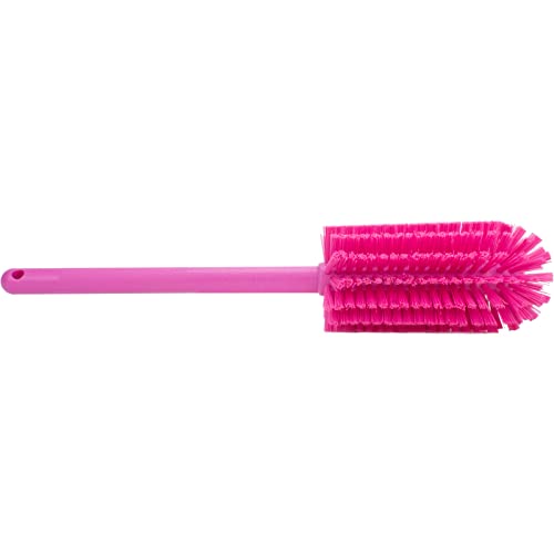 SPARTA Large Water Bottle Brush Ideal for Wide-Mouth Jars, Bottles and Tumblers, Dishwashing Tool with Handle for Home and Commercial Kitchens, Plastic, 16 Inches, Pink (Pack of 4) - color: Pink