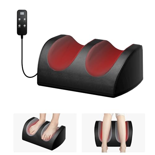 LINGTENG Foot Massager with Heat and Foot Massage, Electric Foot Massager with Cord Remote Control, Birthday Gifts for Mom and Dad (Black - Corded Electric) - style: FM02