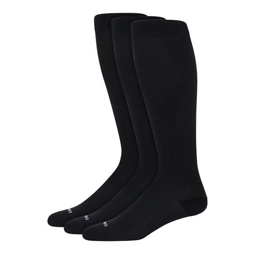Comrad Breathable Knee High Compression Socks with Targeted Arch Support - color: Black - 3 Pack, size: Medium