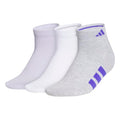 adidas Women's Cushioned Socks 3 Pairs - color: Frozen Purple/Clear Onix Grey/Solar Purple/4.0/Low Cut, size: Medium, style: Low Cut