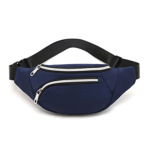 Waist Pack Bag for Men&Women - Fanny Pack for Workout Traveling Running. - color: (Without headphone hole)Dark Blue