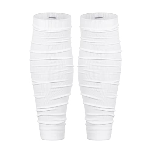 Football Leg Sleeves Scrunch Style Calf Compression Sleeve Men One Size - color: White
