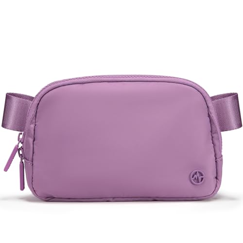 Pander Nylon Fanny Pack for Women, Two-Way Zipper Crossbody Bag - color: Light Purple