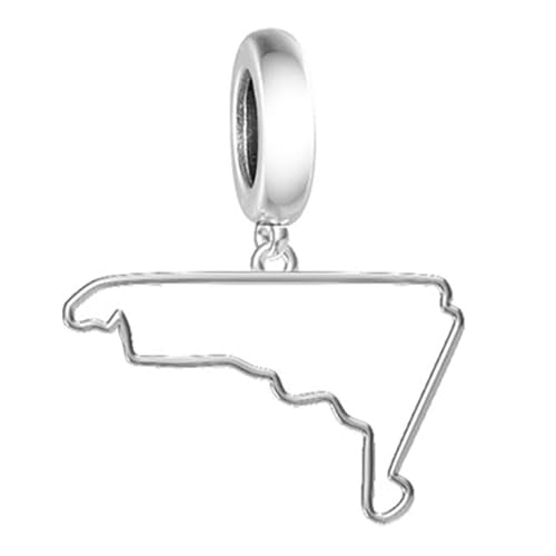 F1&Famous Race Racetrack Charm for Bracelet Necklaces, S925 Sterling Silver Charms, UK Brazil Spain Race Track Charms Jewelry Racing Souvenirs Gift - color: Race Racetrack Q3665
