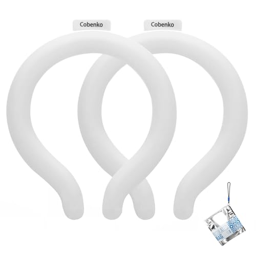 Neck Cooling Tube with Insulated Bag, Reusable PCM Ice Ring, Neck Cooler - color: White*2