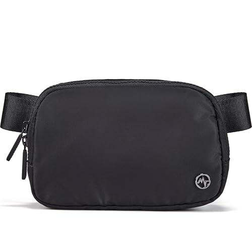 Pander Two Way Zipper Fanny Pack Nylon Everywhere Belt Bag for Women, Water Repellent Waist Packs, Crossbody Bags with Adjustable Strap (Black). - color: Black
