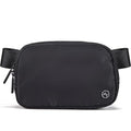 Pander Two Way Zipper Fanny Pack Nylon Everywhere Belt Bag for Women, Water Repellent Waist Packs, Crossbody Bags with Adjustable Strap (Black). - color: Black
