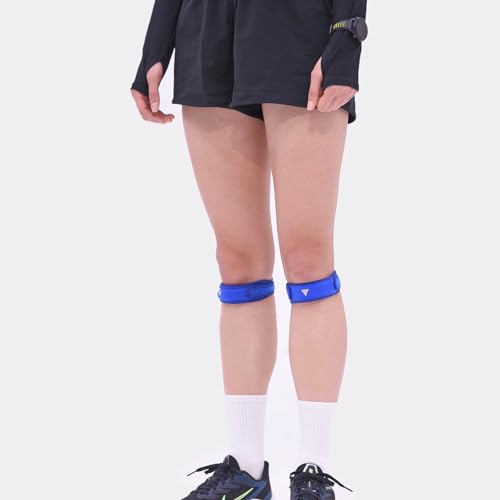 GRIPIT Air Knee Supporter One Line (Blue) – Lightweight, Adjustable, and Performance-Driven (1pack, Single Strap) Hiking, Soccer, Basketball, Running, Jumpers Knee, Tennis, Tendonitis, Volleyball & Squats - color: Blue