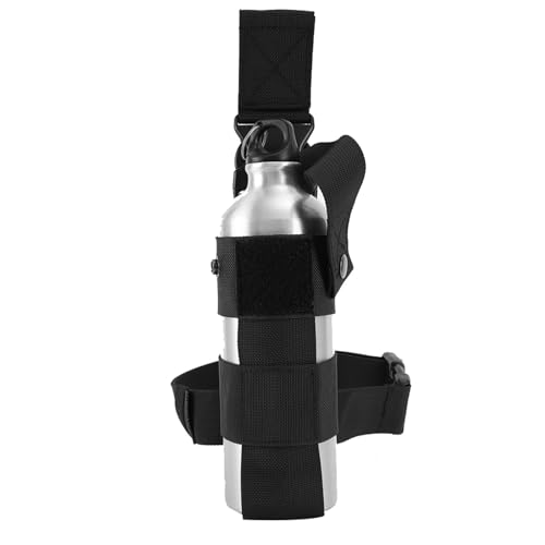 Drop Leg Water Bottle Holster, Pepper Spray Holder Adjustable Thigh Pepper Spray Pouch Open Top Thigh Pouch for Left/Right Leg - color: Black
