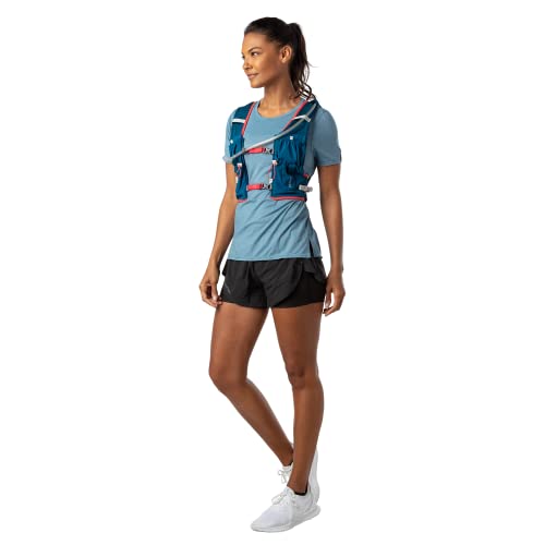 Nathan VaporAir Lite 4 Liter Vest & Hydration Pack with 2L Bladder, Front Water Bottle Pockets, Soft & Breathable Material for Comfort - color: Marine Blue/Hibiscus, style: Women's - XXS-M