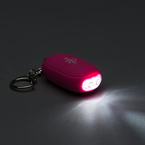 SABRE 2-in-1 Personal Alarm with LED Light, 130dB Personal Safety Siren, Snap Hook for Instant Access, 1,250 Foot (381 Meters) Range, Compact Design for Easy Attachment to Purse, Bag, or Keys - color: Pink