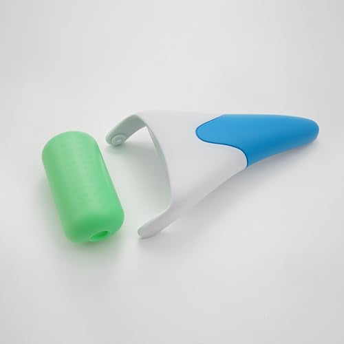 3 in 1 Ficial Face Ice Jade Roller and Gua Sha Tool, 100% Natural Real Jade Anti-Wrinkle Face Eye Neck Massager Tool, Reduce Wrinkles, Puffiness, Migraine, Redness, Pain and Injury (Blue) - color: Blue