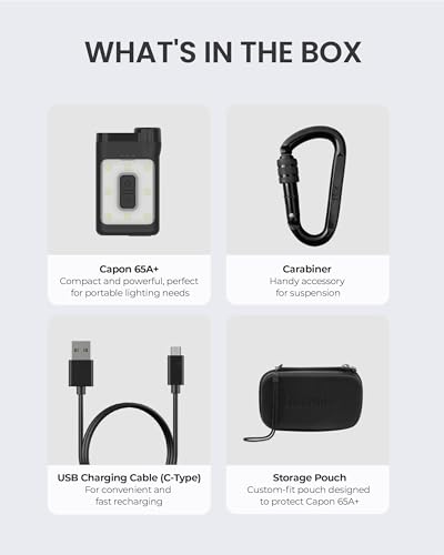 Claymore Capon 65A+ Black Ultra-Light Clip-On Cap Light – USB-C Rechargeable 230LM LED Compact Headlamp | 3 Modes IP54 Water-Resistant Up to 19 Hrs Runtime for Camping, Running, Outdoor - color: 65A+ (Black)