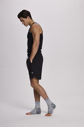ABIRAM Ankle Brace Compression Sleeve with Adjustable Support Strap - color: Gray, size: Small